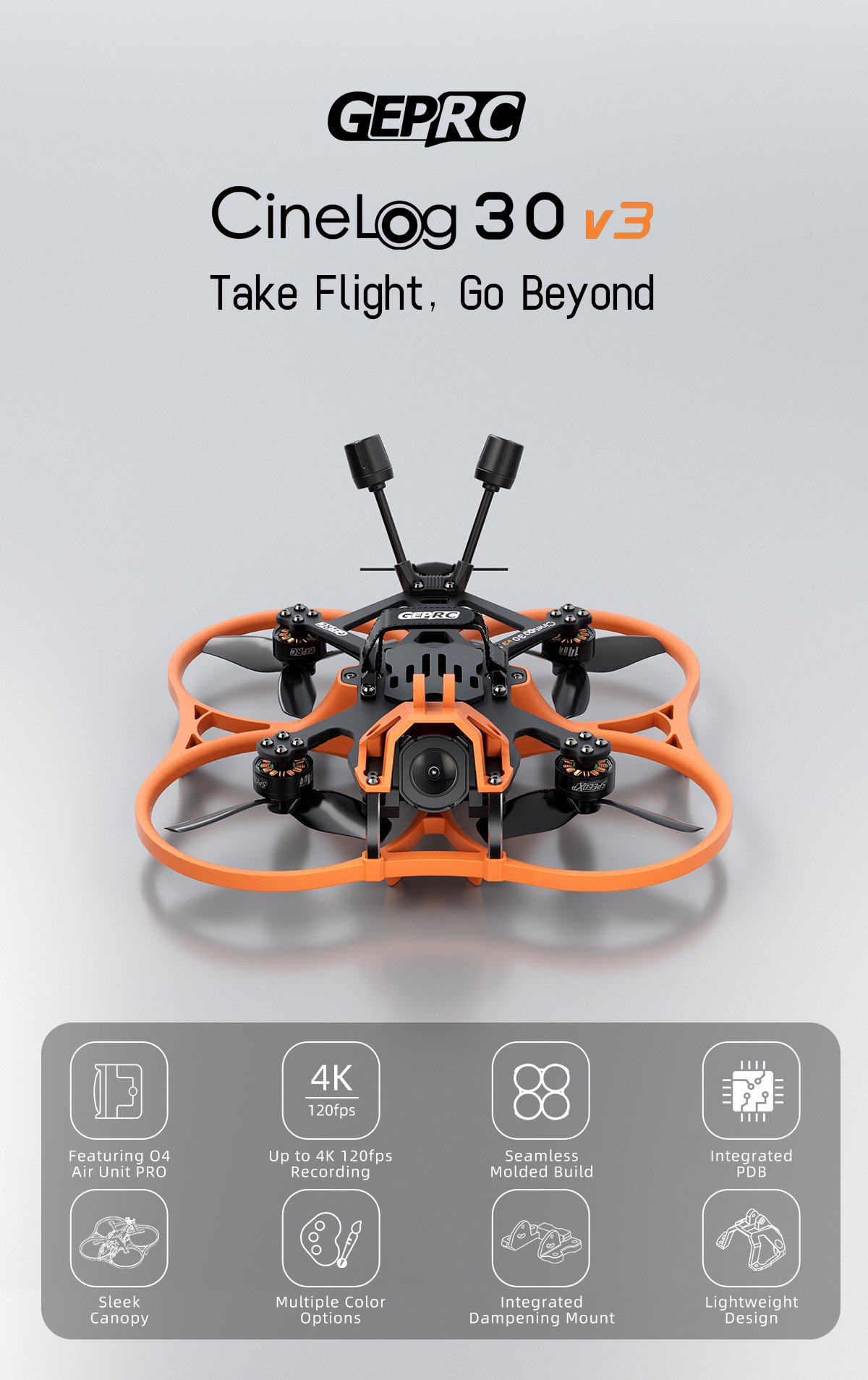 (Pre-order) GEPRC Cinelog30 V3 O4 Pro Quadcopter - GEPRC Review